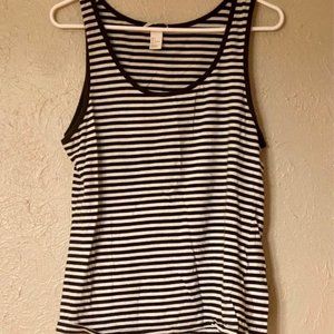 Navy and White Striped Tank Top